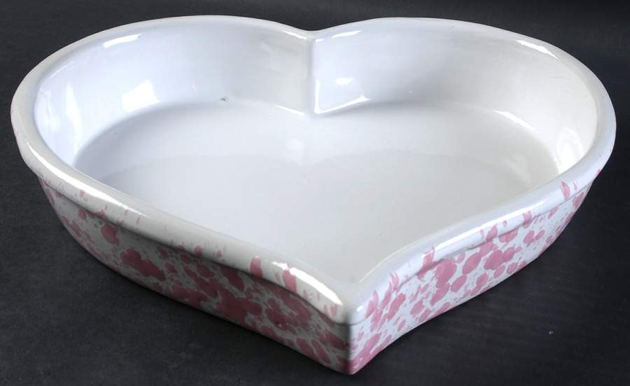 Agate Pink Heart Shaped Baker by Bennington Potters-1