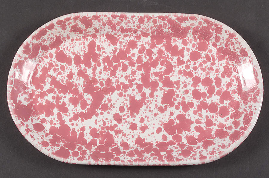 Agate Pink Oval Breakfast Plate by Bennington Potters-1