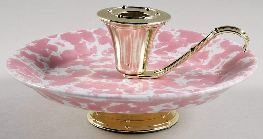Agate Pink 3"- 3 1/4" Candleholder (BB) HC by Bennington Potters-1