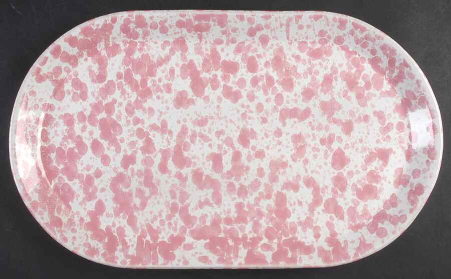 Agate Pink 17" Oval Serving Platter by Bennington Potters-1