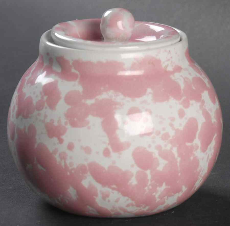 Agate Pink Sugar Bowl & Lid by Bennington Potters-1