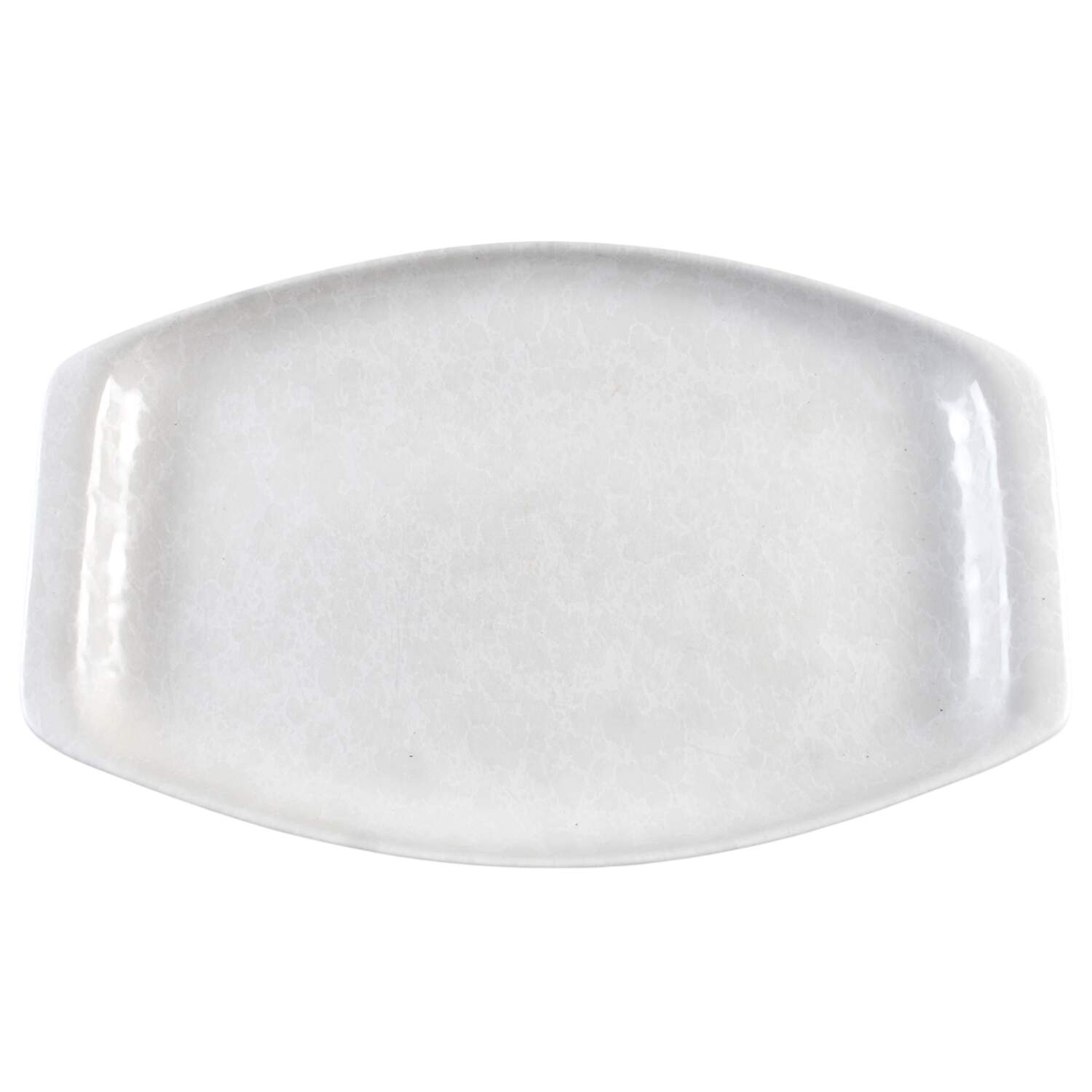 Agate White On White 17" Oval Serving Platter by Bennington Potters-1