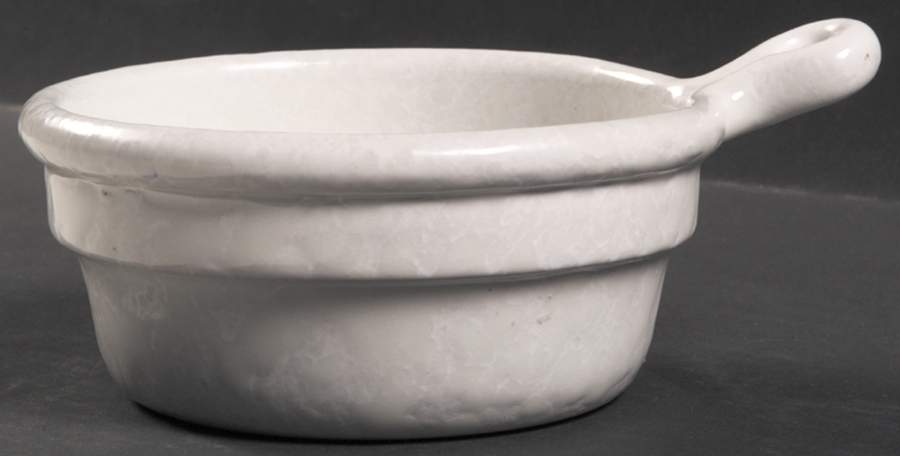 Agate White On White Onion Soup Bowl No Lid by Bennington Potters-1