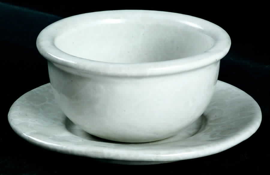 Agate White On White Ramekin & Saucer Set by Bennington Potters-1