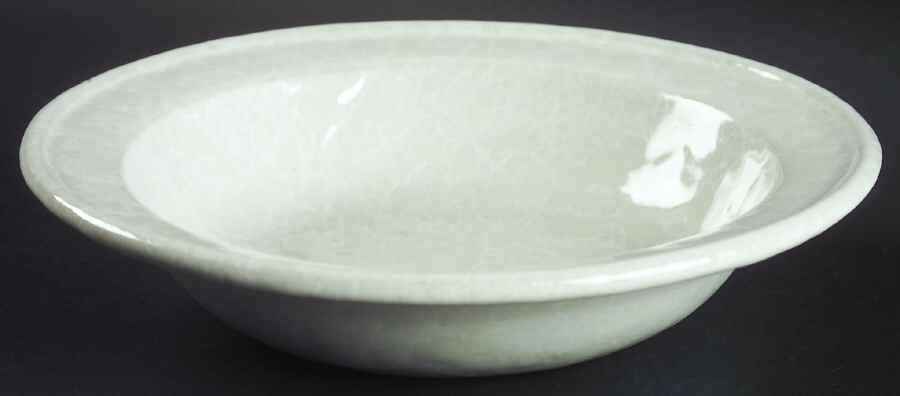 Agate White On White Rim Soup Bowl by Bennington Potters-1