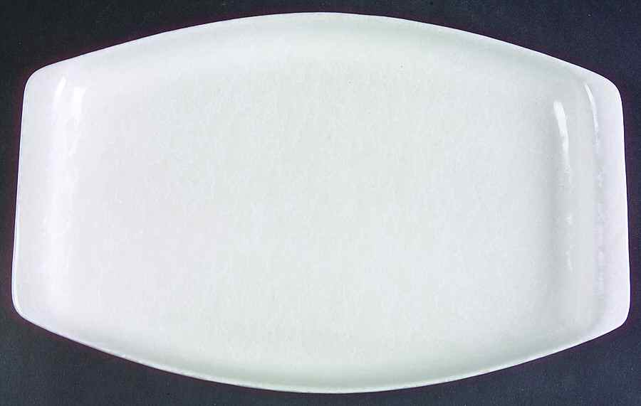 Agate White On White 14" Oval Serving Platter by Bennington Potters-1