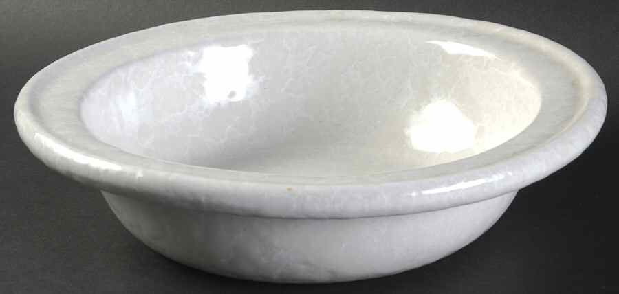 Agate White On White 10" Round Vegetable Bowl by Bennington Potters-1