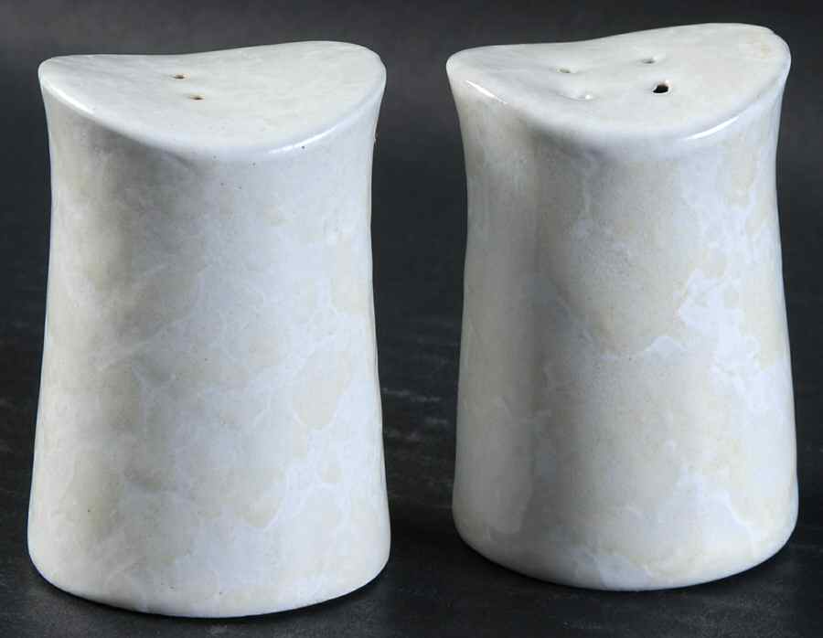Agate White On White Salt & Pepper Set by Bennington Potters-1