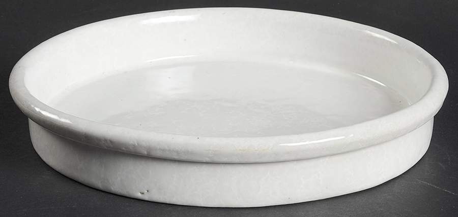 Agate White On White 9" Pie Baking Plate by Bennington Potters-1