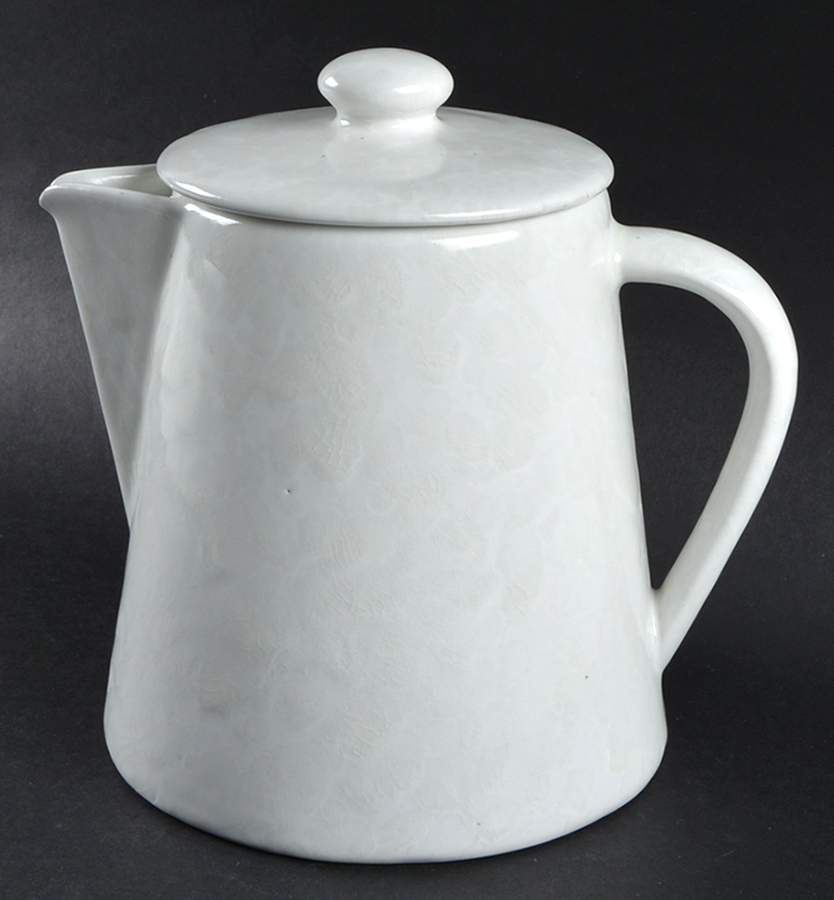 Agate White On White Coffee Pot & Lid by Bennington Potters-1
