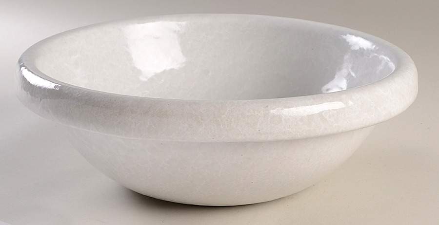 Agate White On White 13" Mixing Bowl by Bennington Potters-1