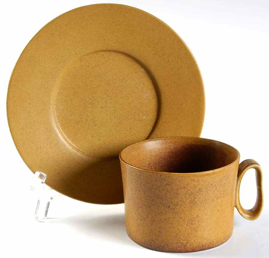 Tawny Flat Cup & Saucer Set by Bennington Potters-1