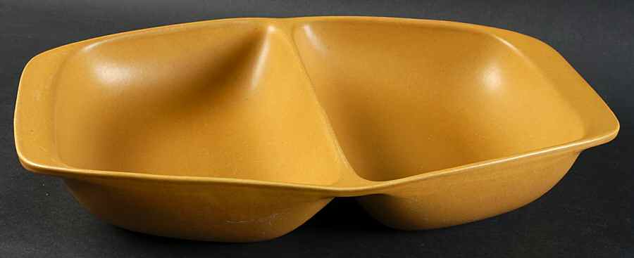 Tawny 12" Oval Divided Vegetable Bowl by Bennington Potters-1