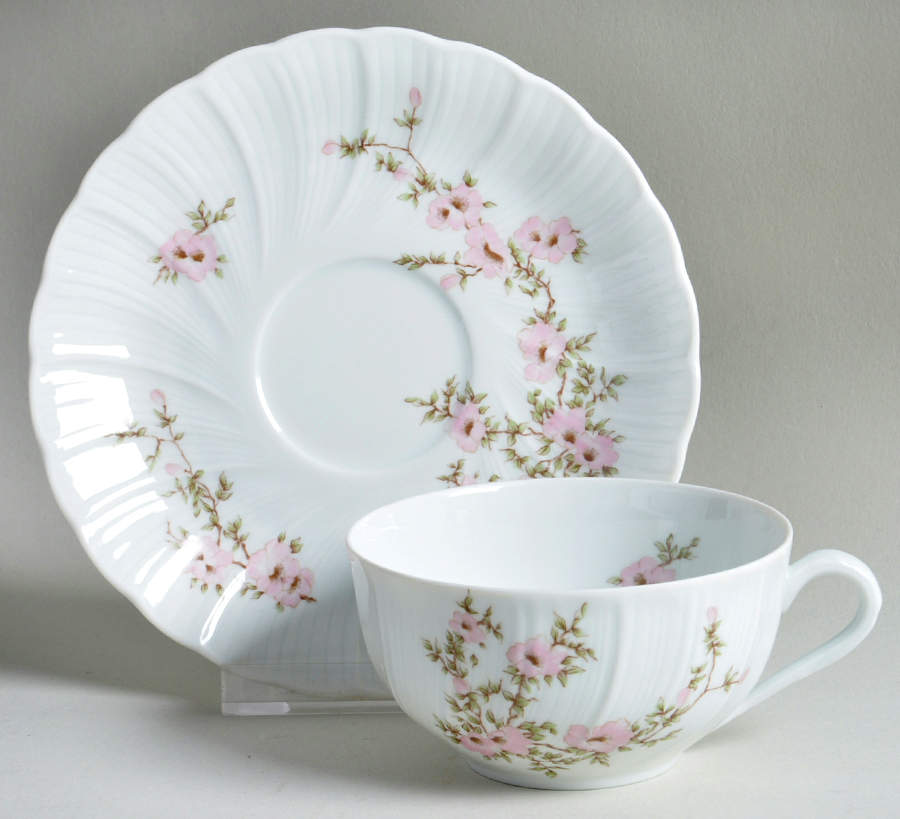 Amandine Flat Cup & Saucer Set by Bernardaud-1