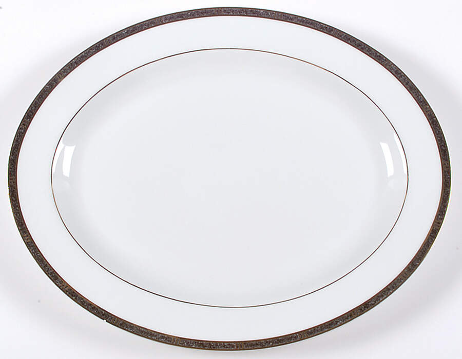 Antinea Anthracite 13" Oval Serving Platter by Bernardaud-1