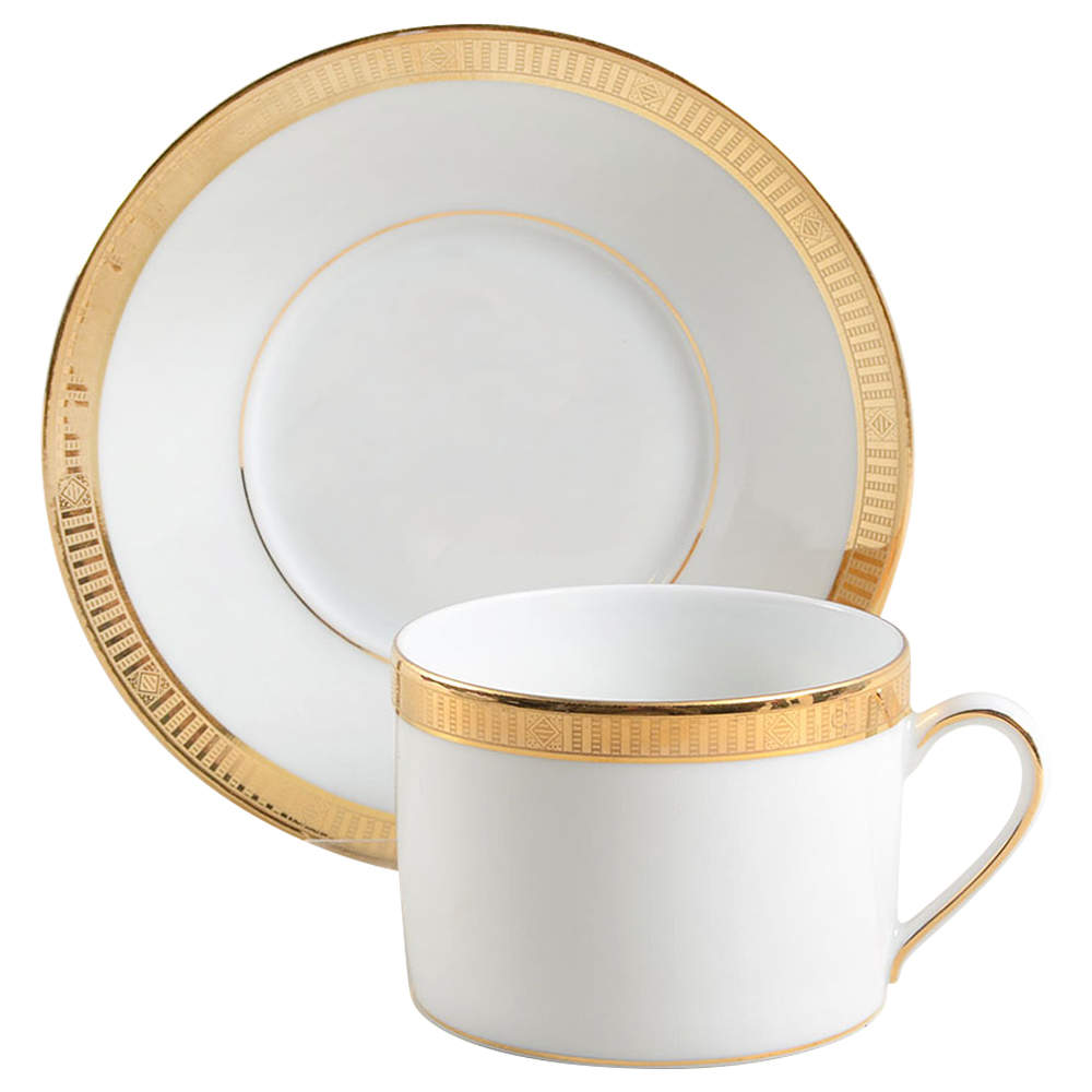 Madison Gold Flat Cup & Saucer Set by Bernardaud-1