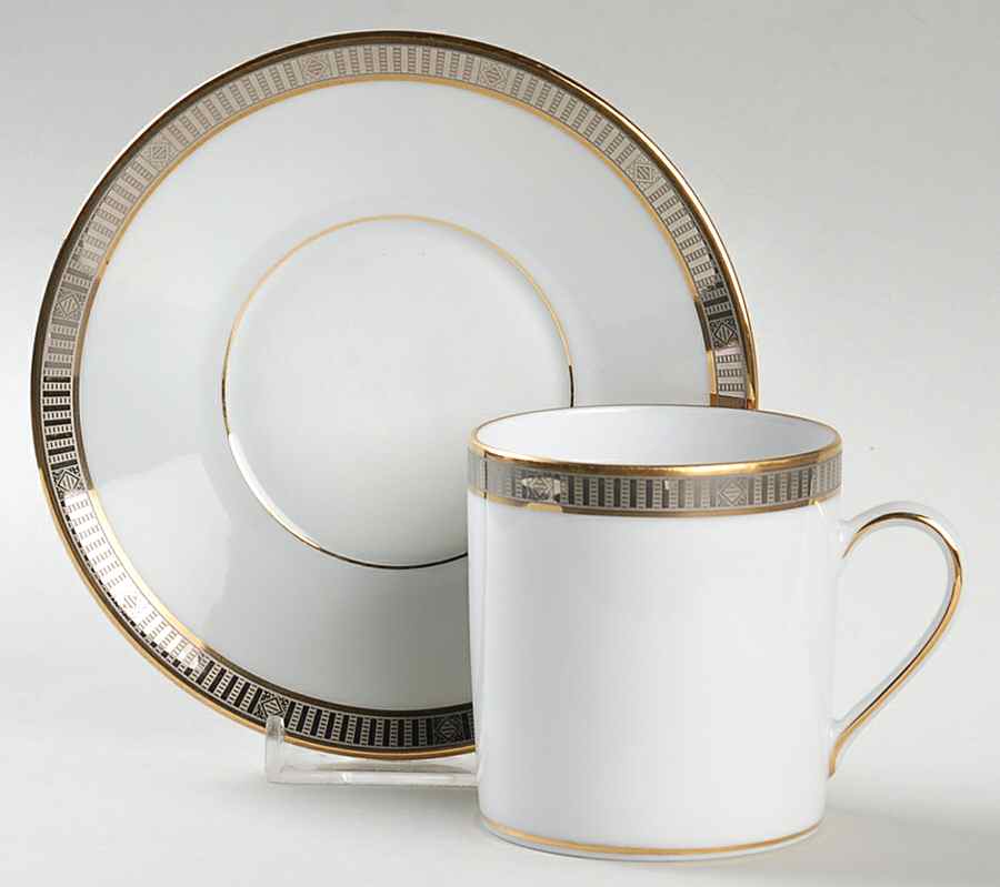 Madison Platinum Flat Cup & Saucer Set by Bernardaud-1