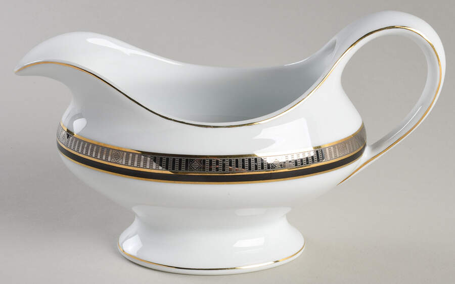 Madison Platinum Black Gravy Boat by Bernardaud-1