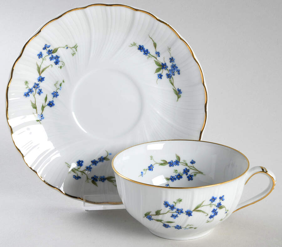 Myosotis Flat Cup & Saucer Set by Bernardaud-1