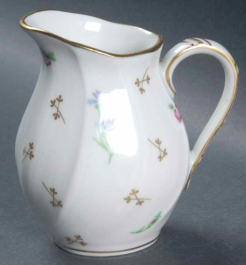 Pompadour (Scalloped, White Background) Mini Creamer by Bernardaud-1