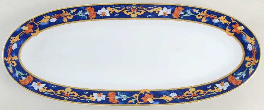 Roma Bleu (Blue) Fish Platter by Bernardaud-1