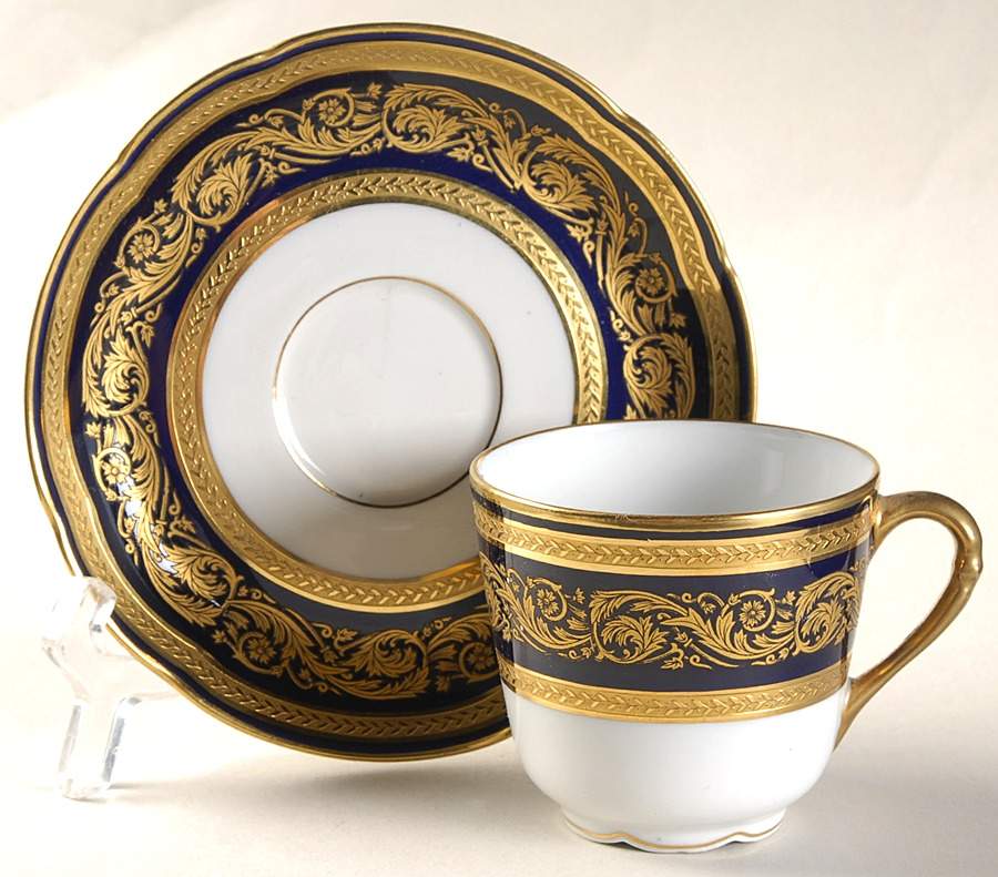 Vendome Cobalt Blue Footed Cup & Saucer Set by Bernardaud-1