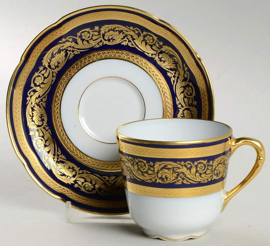 Vendome Cobalt Blue Footed Cup & Saucer Set by Bernardaud-1