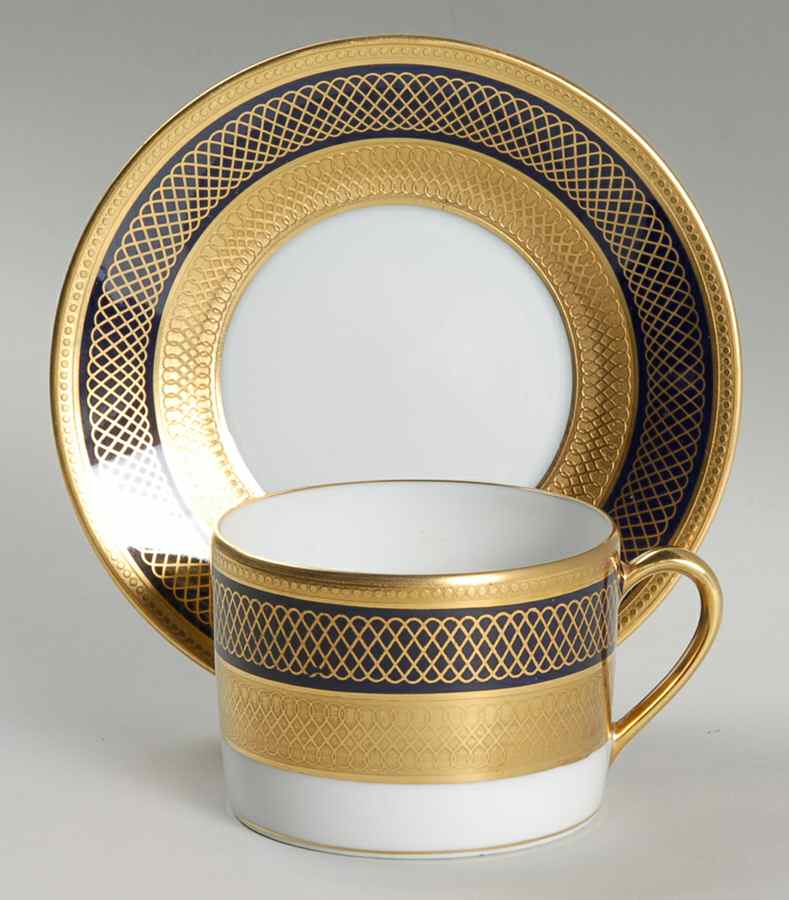Vintimille Cobalt Flat Cup & Saucer Set by Bernardaud-1