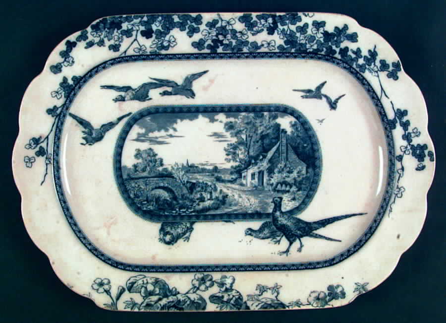 Woodland Blue 10" Oval Serving Platter by Brownfield-1