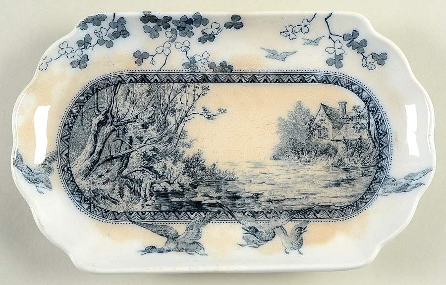 Woodland Blue Underplate for Sauce Boat by Brownfield-1