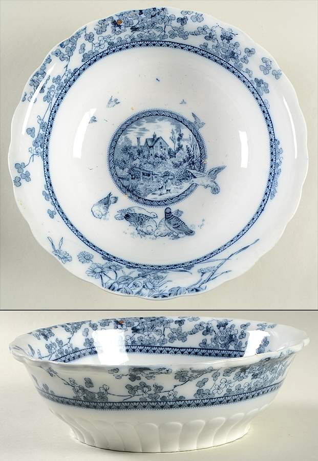 Woodland Blue 9" Round Vegetable Bowl by Brownfield-1