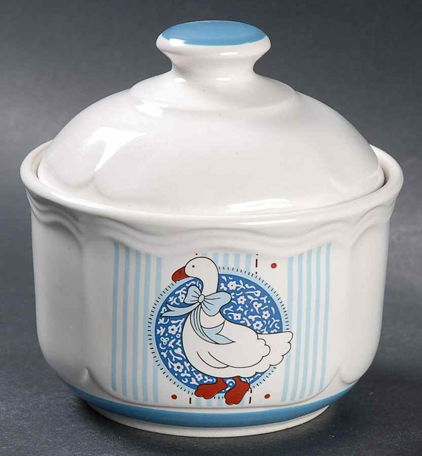 Blue Goose Sugar Bowl & Lid by Baker, Hart & Stuart-1
