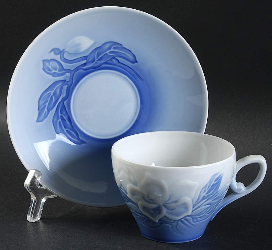 Christmas Rose Flat Cup & Saucer Set by Bing & Grondahl-1