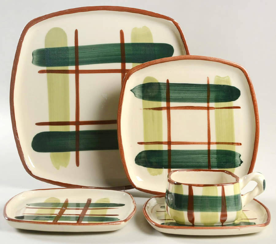 Gay Plaid 5 Piece Place Setting by Blair (USA)-1