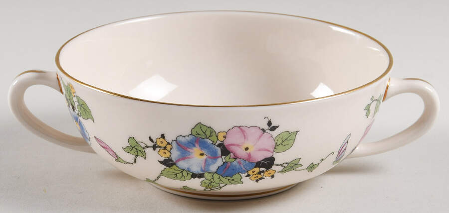 BLE1 Flat Cream Soup Bowl & Saucer Set by Morgan Belleek (USA)-1
