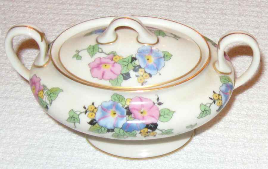 BLE1 Sugar Bowl & Lid by Morgan Belleek (USA)-1