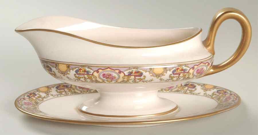 Victoria Gravy Boat with Attached Underplate by Morgan Belleek (USA)-1
