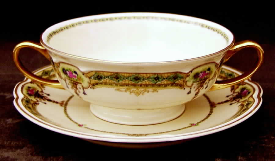 BLK3 Footed Cream Soup Bowl & Saucer Set by Black Knight-1