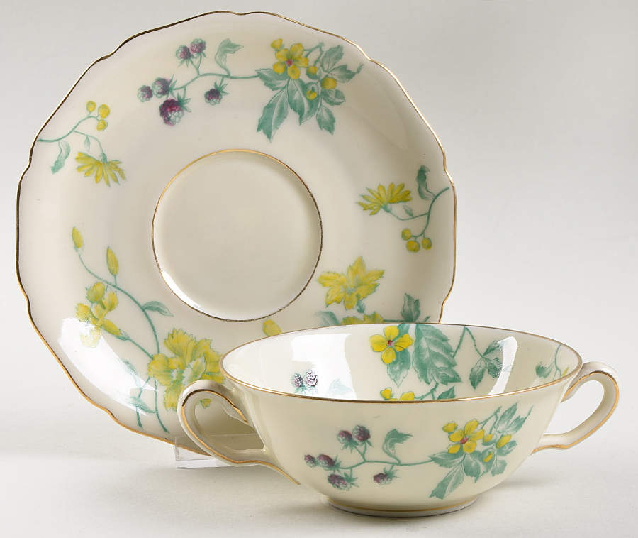 Catawba Flat Cream Soup Bowl & Saucer Set by Black Knight-1