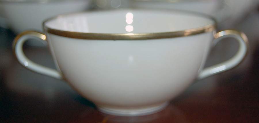 Colombia Cream Bouillon Cup & Saucer by Black Knight-1
