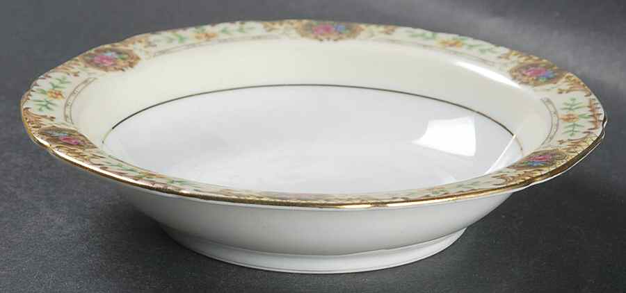 Patricia Brown Rim Fruit/Dessert (Sauce) Bowl by Black Knight-1