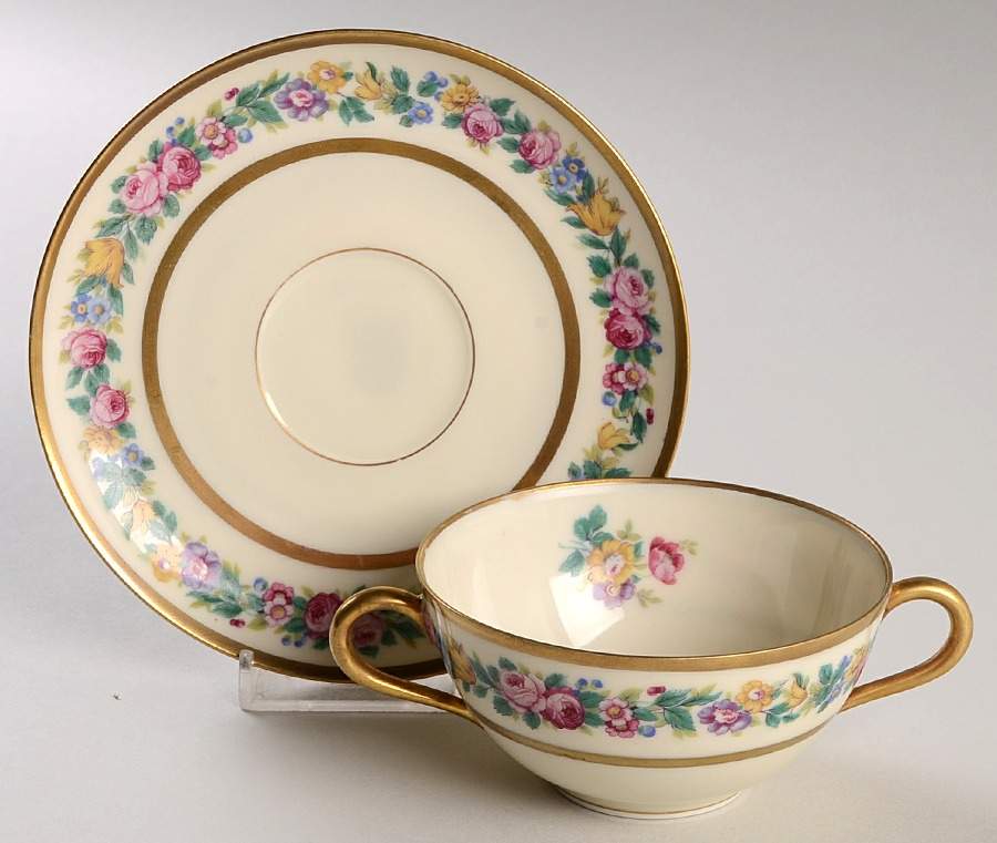 Rosemarie Flat Bouillon Cup & Saucer by Black Knight-1
