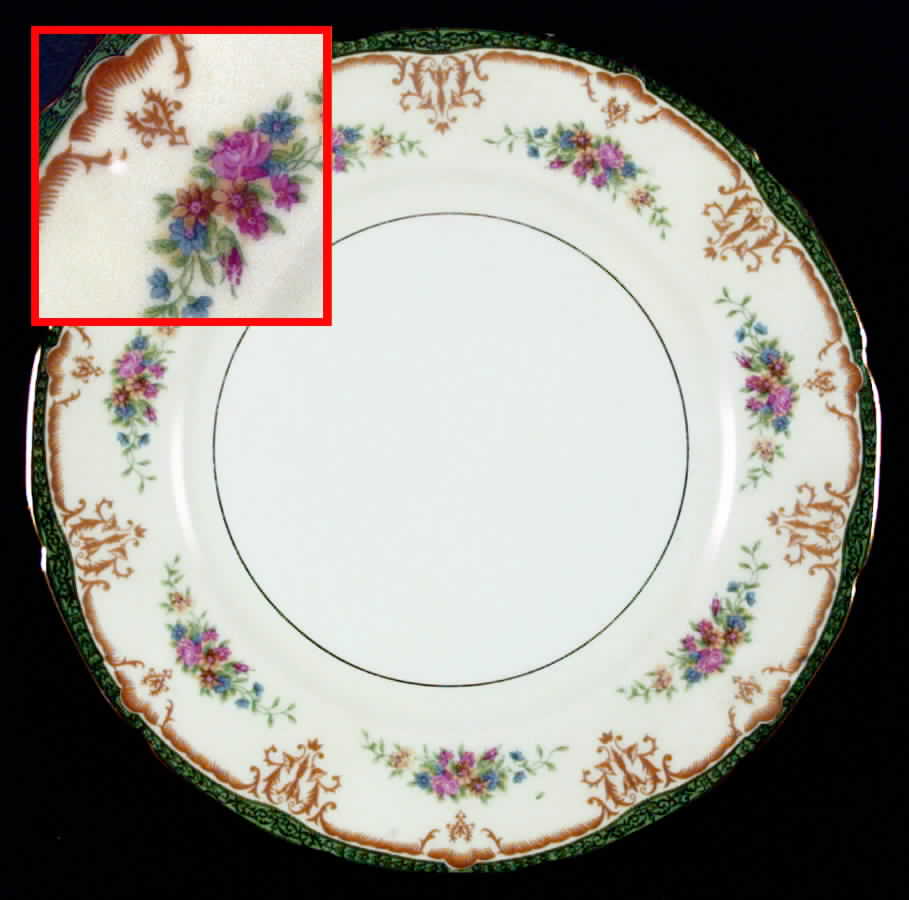 Tosca Green and White Dinner Plate by Black Knight-1