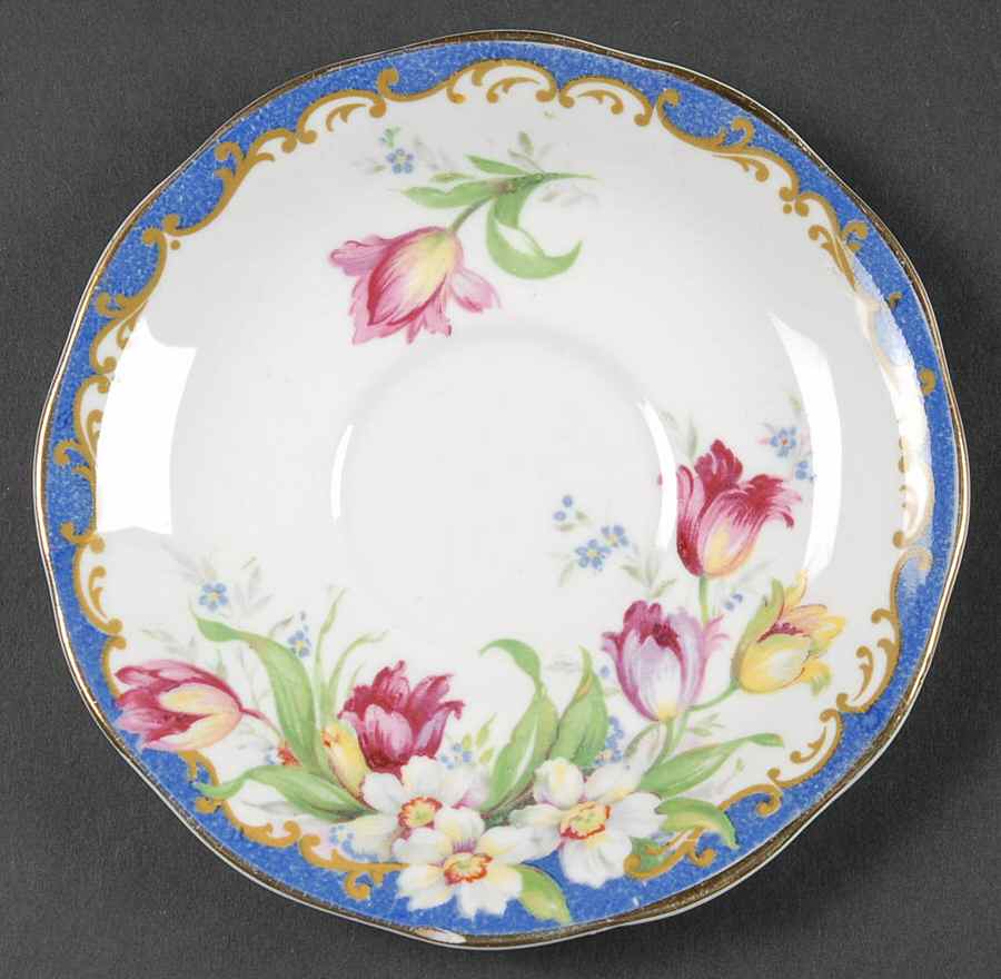 Narcissus (Blue) Saucer by Bell China-1