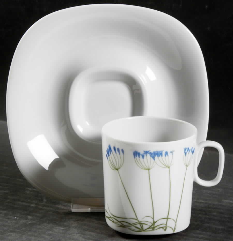 Floral Portraits Flat Cup & Saucer Set by Block-1