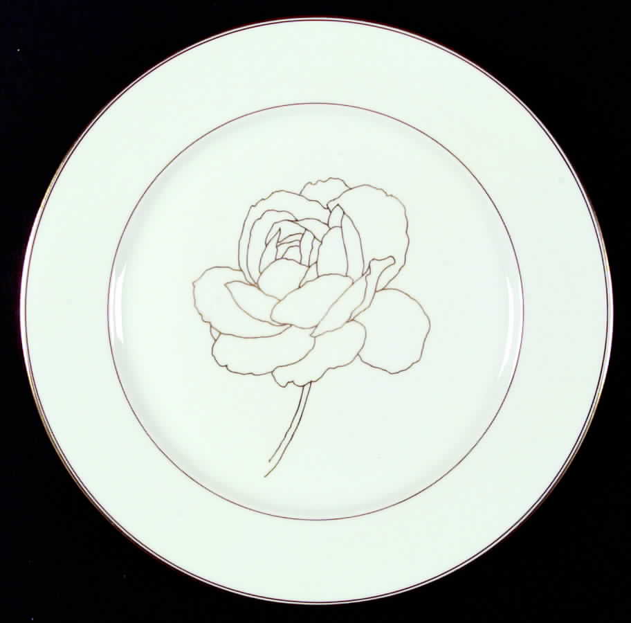 Gold Rose Dinner Plate by Block-1