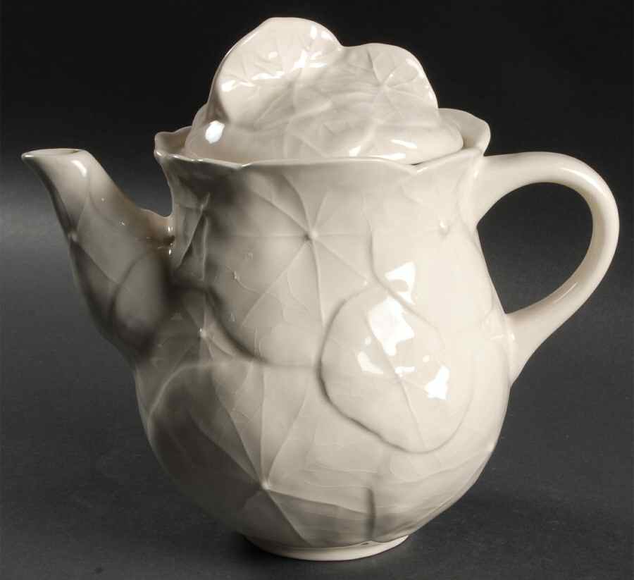 Nasturtium White Teapot & Lid by Block-1