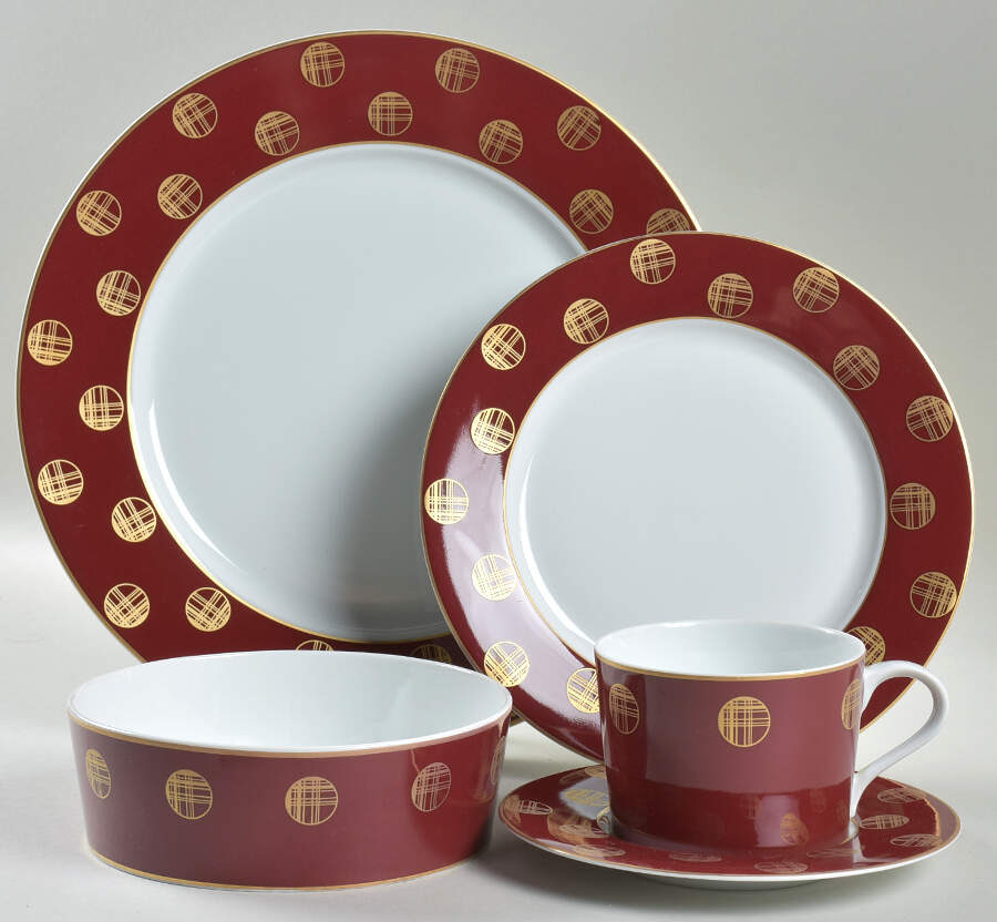 Orbit Red 5 Piece Place Setting by Block-1