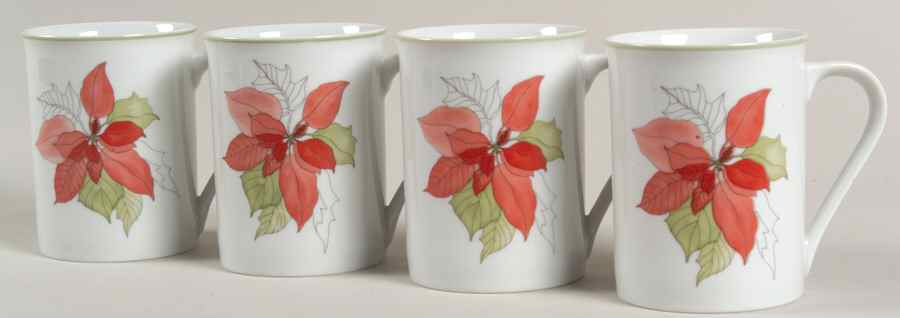 Poinsettia Mug Motif 1 - Set of 4 by Block-1
