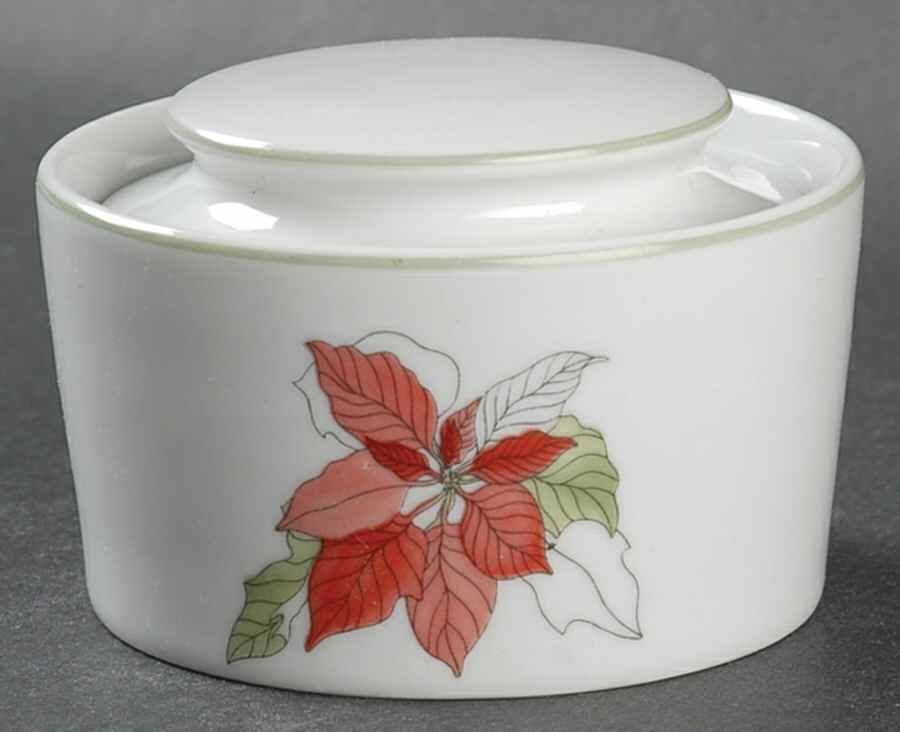 Poinsettia Mini Sugar Bowl & Lid by Block-1